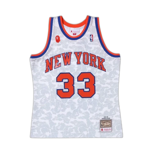 BAPE x Mitchell & Ness New York Knicks Ewing Jersey 'White'