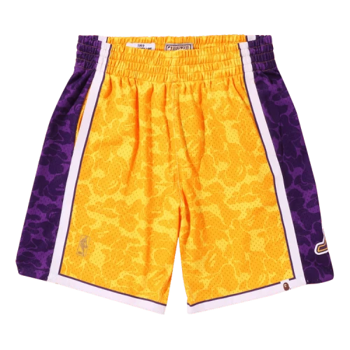 BAPE x Mitchell & Ness Los Angeles Lakers Shorts 'Yellow'
