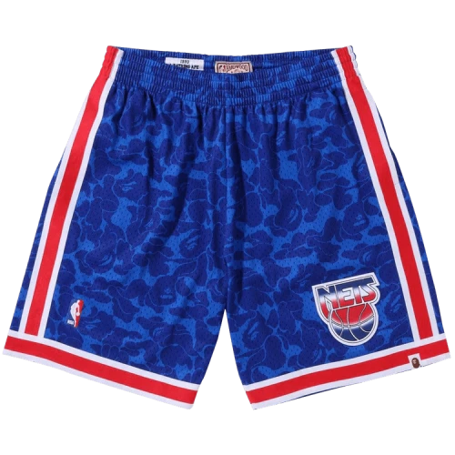 BAPE x Mitchell & Ness New Jersey Nets Shorts 'Blue'