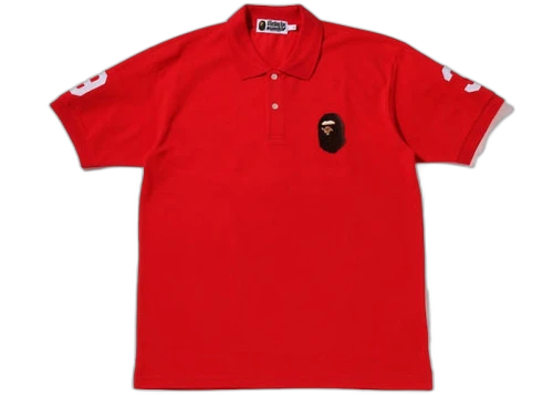 BAPE Large Ape Head Polo Red