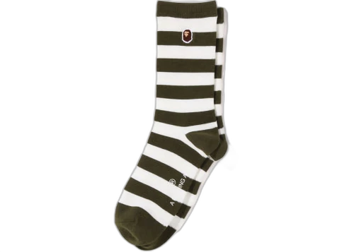 BAPE Ape Head One Point Hoop Socks Olive Drab