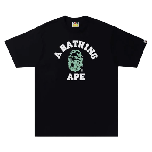 BAPE Text Code Camo College Tee 'Black'