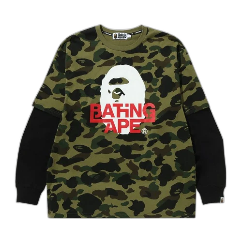 BAPE 1st Camo Relaxed Fit Layered Long-Sleeve Tee 'Green'