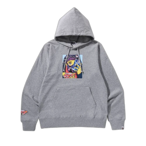 BAPE Girl Pullover Hoodie 'Grey'