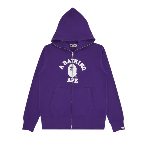 BAPE College Full Zip Hoodie 'Purple'
