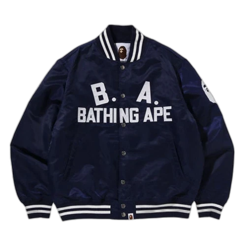 BAPE B.A. Nylon Varsity Jacket 'Blue'
