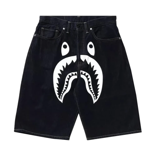 BAPE Shark Denim Shorts 'Navy/White'