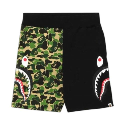 BAPE ABC Camo Side Shark Sweat Shorts 'Green'