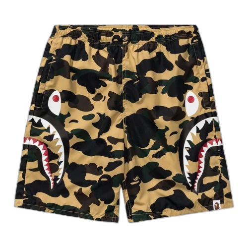 BAPE 1St Camo Side Shark Beach Shorts 'Yellow'