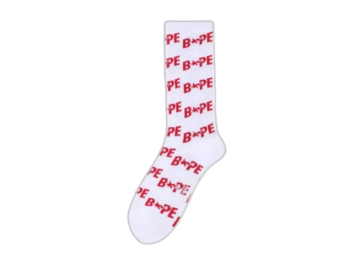 BAPE Sta Socks White/Red