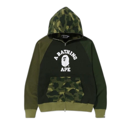BAPE Color Camo Relaxed Fit Full Zip Hoodie 'Green'