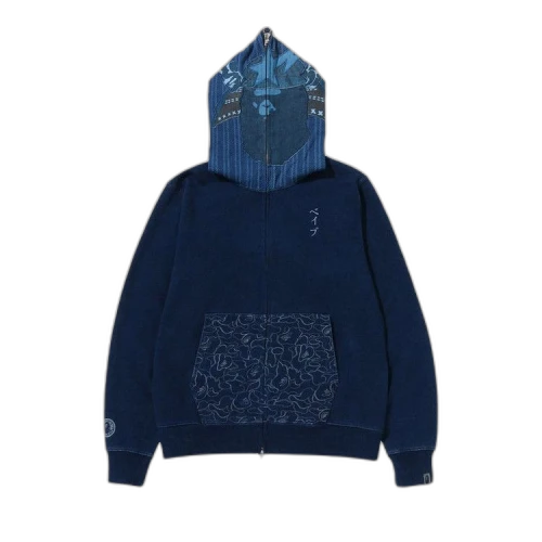 BAPE Shark Full Zip Hoodie 'Indigo'
