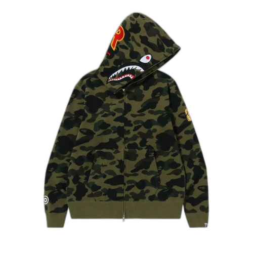 BAPE 1st Camo Shark Full Zip Hoodie 'Green'
