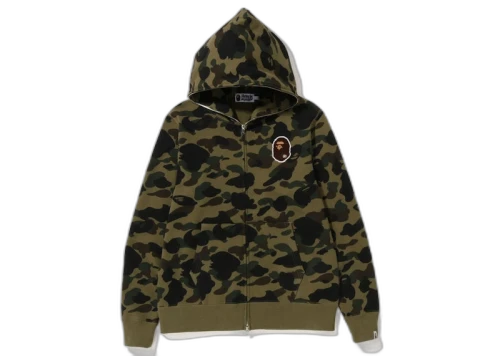BAPE 1St Camo Ape Head Patched Full Zip Hoodie (FW22) Green