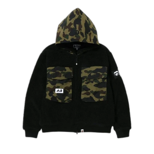 BAPE Big Pocket Relaxed Fit Boa Jacket 'Black'