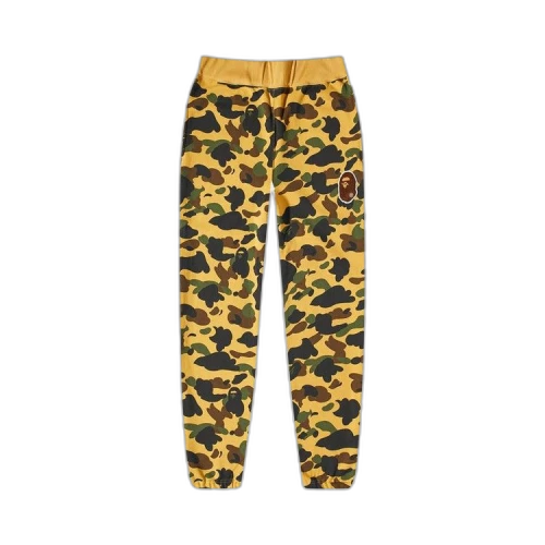 BAPE 1St Camo Ape Head Patched Sweatpants 'Yellow'