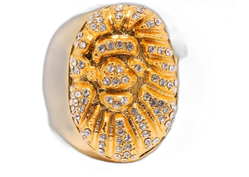 BAPE Ape Head Crystal Stone Ring (FW22) Gold