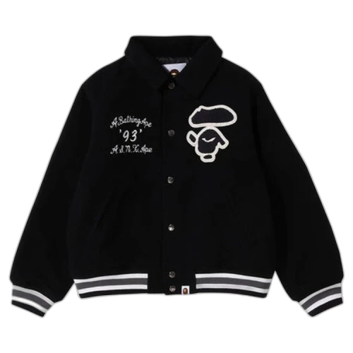 BAPE Melton Varsity Jacket 'Black'
