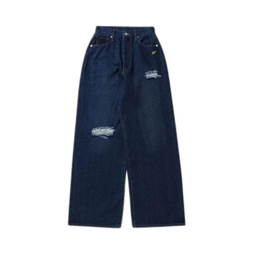 BAPE Damaged Highwaist Wide Denim Pants 'Indigo'