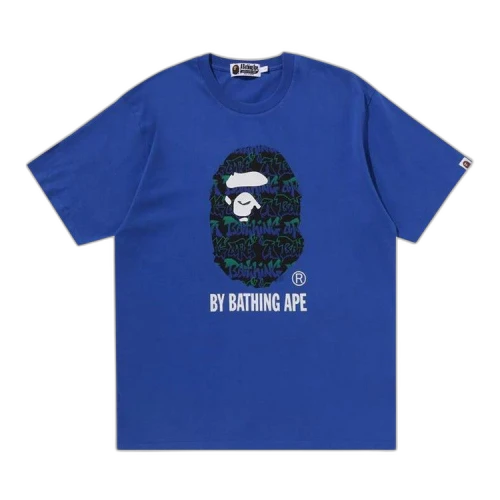 BAPE Graffiti Pattern By Bathing Ape Tee 'Blue'