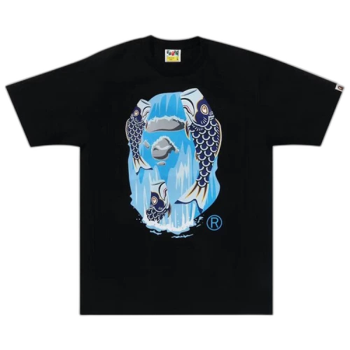 BAPE Koinobori Waterfall Ape Head Tee 'Black'