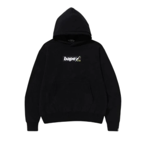 BAPE Smooth Logo Relaxed Fit Hoodie 'Black'