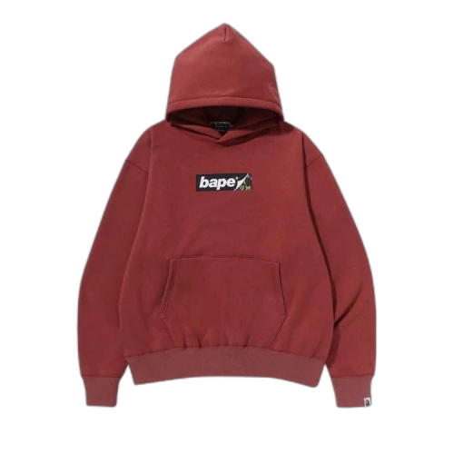 BAPE Smooth Logo Relaxed Fit Hoodie 'Burgundy'
