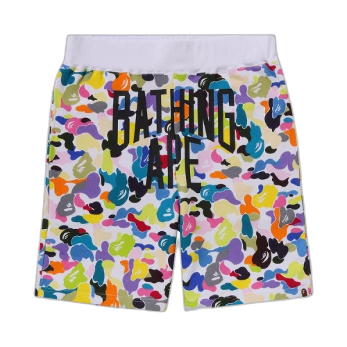 BAPE Multi Camo NYC Logo Sweat Shorts 'White'