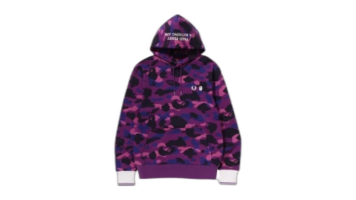 BAPE x Fred Perry Color Camo Pullover Hoodie Purple