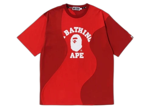 BAPE Cutting College Relaxed Fit Tee Red