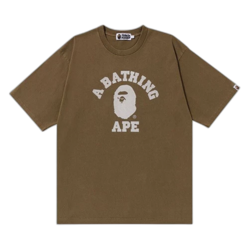 BAPE Stone Wash College Relaxed Tee 'Beige'