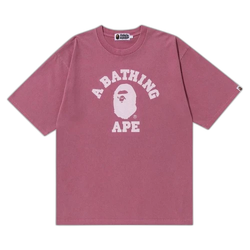 BAPE Pigment Dyed College Relaxed Fit Tee 'Purple'