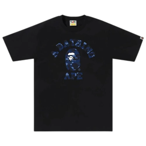 BAPE Color Camo College Tee 'Black/Navy'