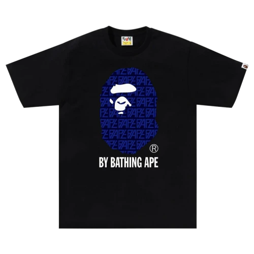 BAPE Logo Monogram By Bathing Ape Tee 'Black/Navy'