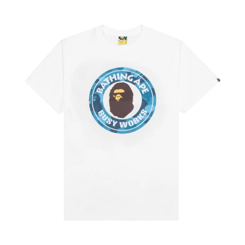 BAPE Honeycomb Camo Busy Works Tee 'White/Blue'