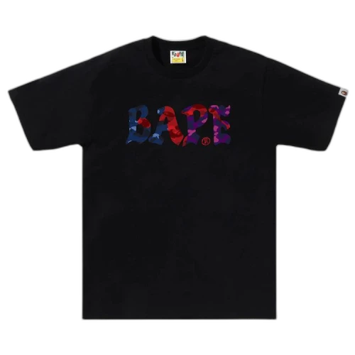 BAPE Color Camo Crazy Logo Tee 'Black'
