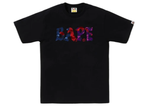 BAPE Color Camo Crazy Bape Logo Tee Black