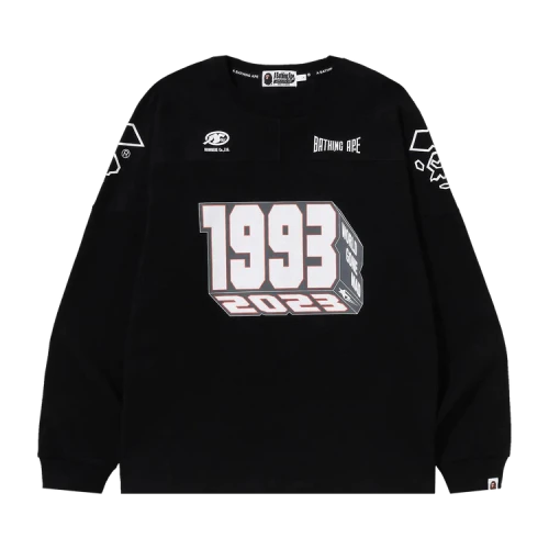 BAPE Football Relaxed Fit Long-Sleeve Tee 'Black'