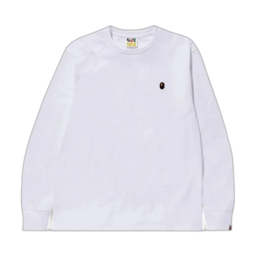 BAPE Ape Head One Point Long-Sleeve Tee 'White'