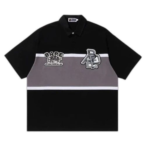 BAPE Color Blocking Oversized Rugby Polo 'Black'