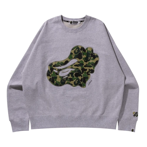 BAPE ABC Camo Patch Relaxed Fit Crewneck 'Grey'