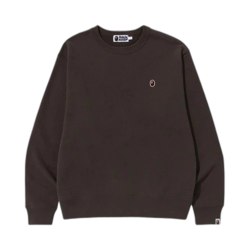 BAPE Ape Head One Point Relaxed Fit Crewneck 'Brown'