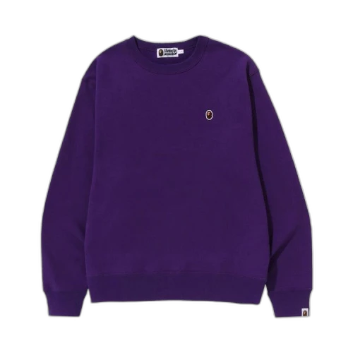 BAPE Ape Head One Point Relaxed Fit Crewneck 'Purple'