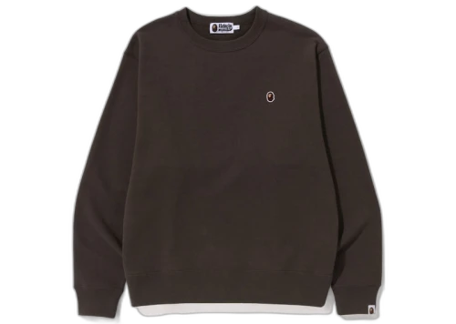 BAPE Ape Head One Point Relaxed Fit Crewneck (SS23) Brown