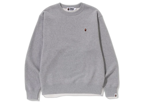 BAPE Ape Head One Point Relaxed Fit Crewneck (SS23) Grey