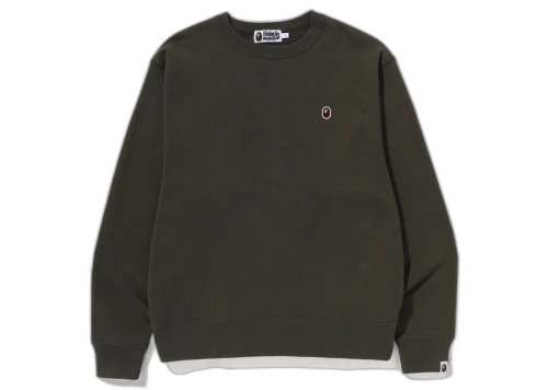 BAPE Ape Head One Point Relaxed Fit Crewneck (SS23) Olive Drab