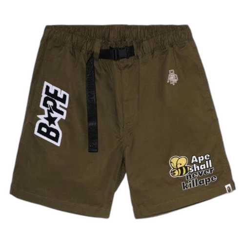 BAPE Patchwork Eazy Shorts 'Olive Drab'
