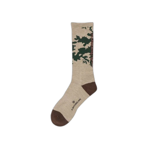 BAPE Woodland Camo Socks 'Olive Drab'