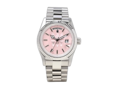 BAPE BAPY Type II BAPEX Watch Silver/Pink