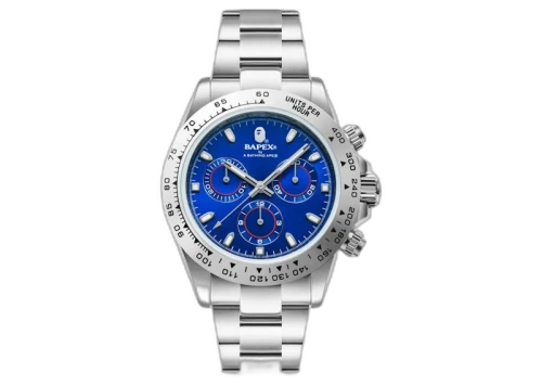 BAPE Type 4 Bapex #2 Watch Silver/Blue
